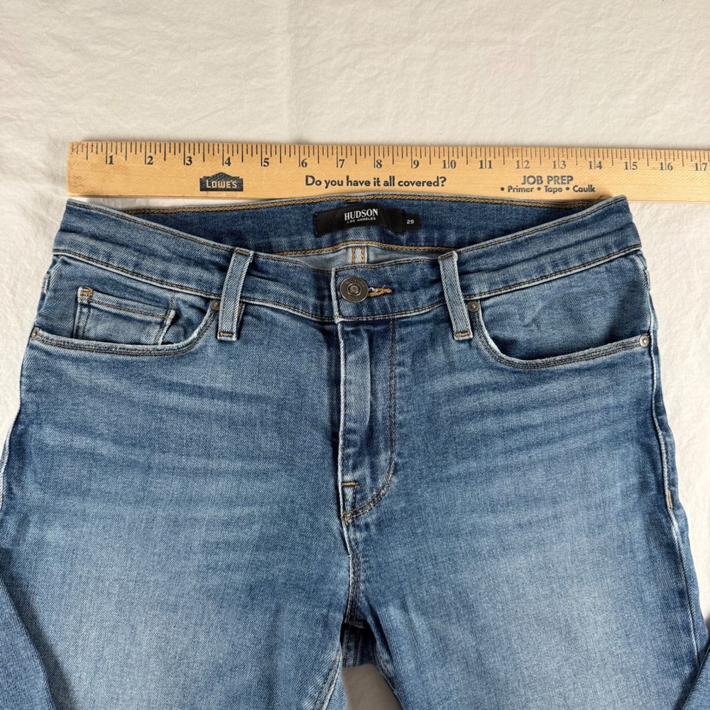 Hudson Women's Size 29 Blue Krista Super Skinny Raw Hem Jeans - Picture 4 of 14